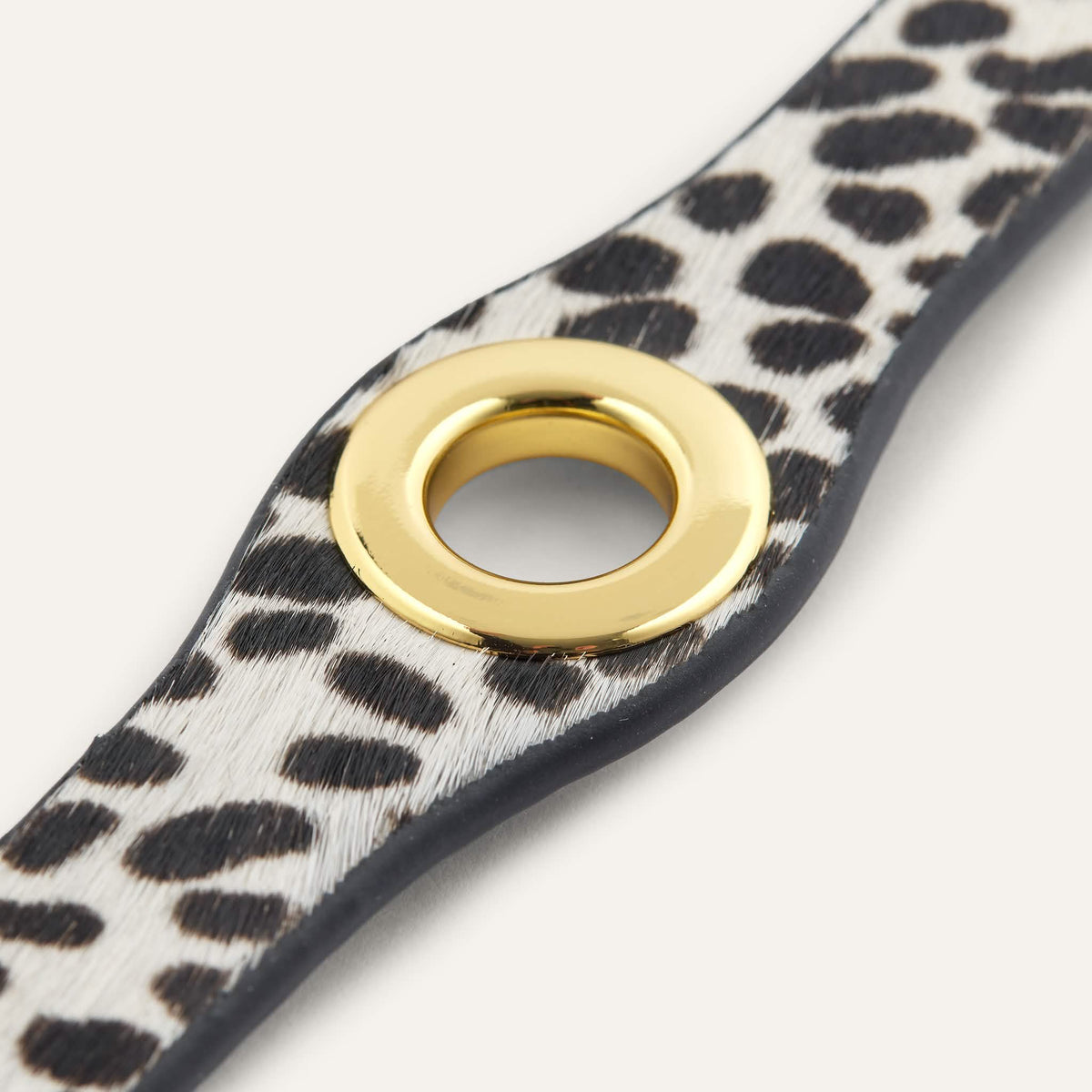 Dalmatian Spot Sarah Haran Deco Stud with Gold hardware detail