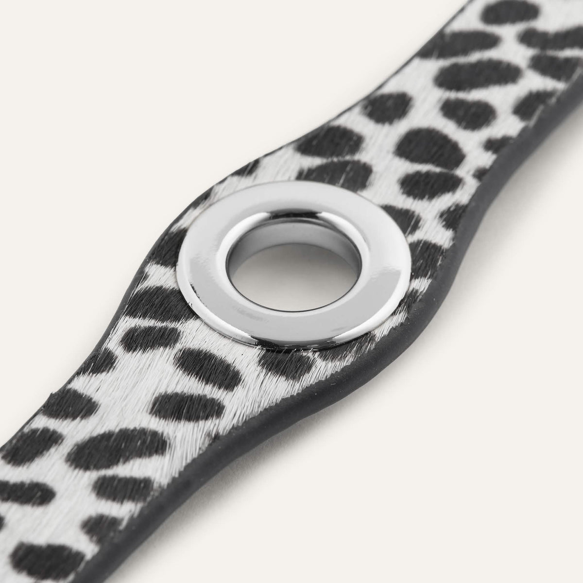Dalmatian Spot Sarah Haran Deco Stud with Silver hardware detail