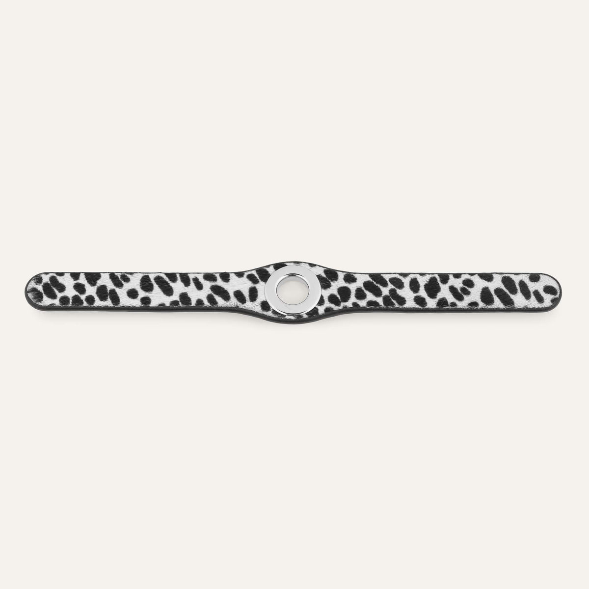 Dalmatian Spot Sarah Haran Deco Stud with Silver hardware front