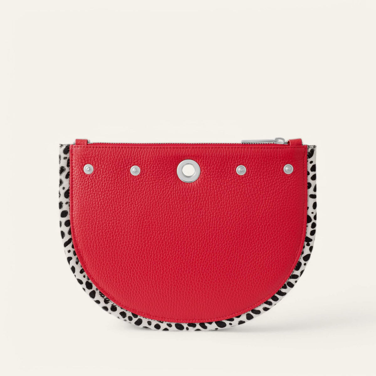 Pillarbox Red Dalmatian Sarah Haran Luna Ivy with Silver hardware back