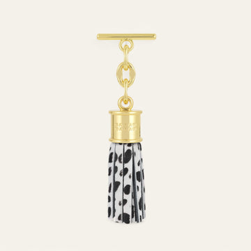 Dalmatian Sarah Haran Capsule Tassel Mini with Gold hardware front