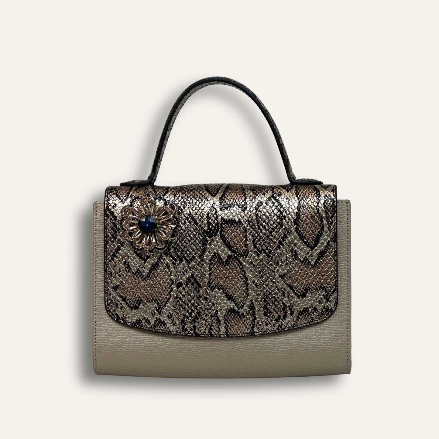 Preloved Blossom Handbag | Gold with Gold hardware