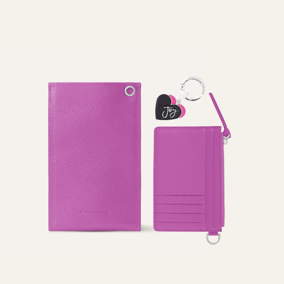 Organiser Set | Purple Rose with Silver hardware