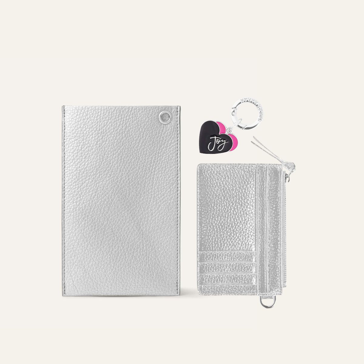 Organiser Set | Shimmer Metallic Silver with Silver hardware