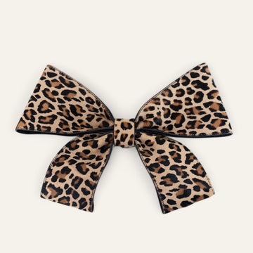 Leopard Calf Sarah Haran Deco Bow Front Silver