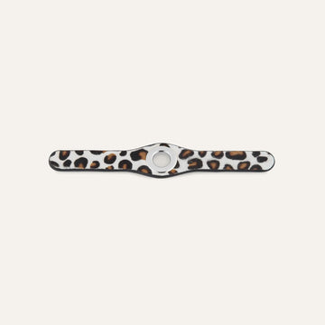 Leopard Cream Sarah Haran Deco Mini with Silver hardware front