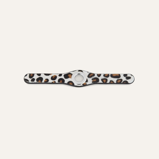 Leopard Cream Sarah Haran Deco Mini with Silver hardware front