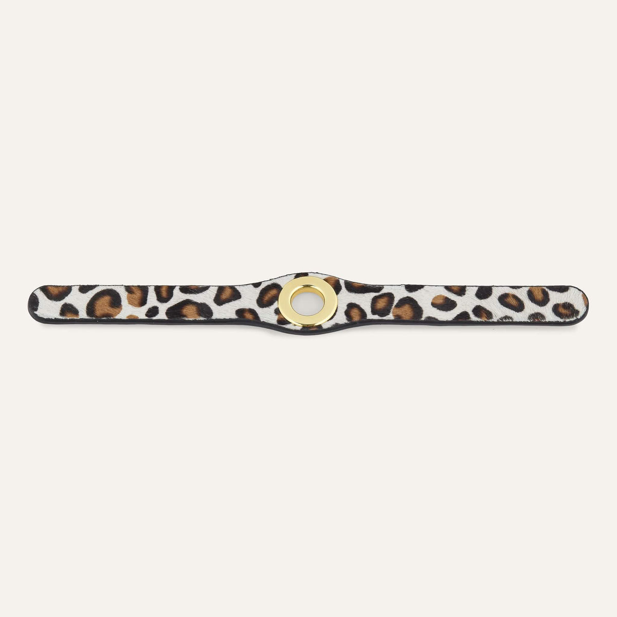 Leopard Cream Sarah Haran Deco Stud with Gold hardware front