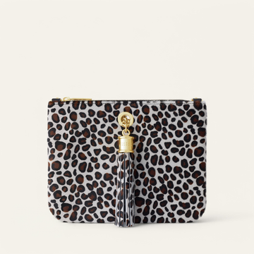 Ivy Clutch Bag | Leopard Cream with Gold hardware