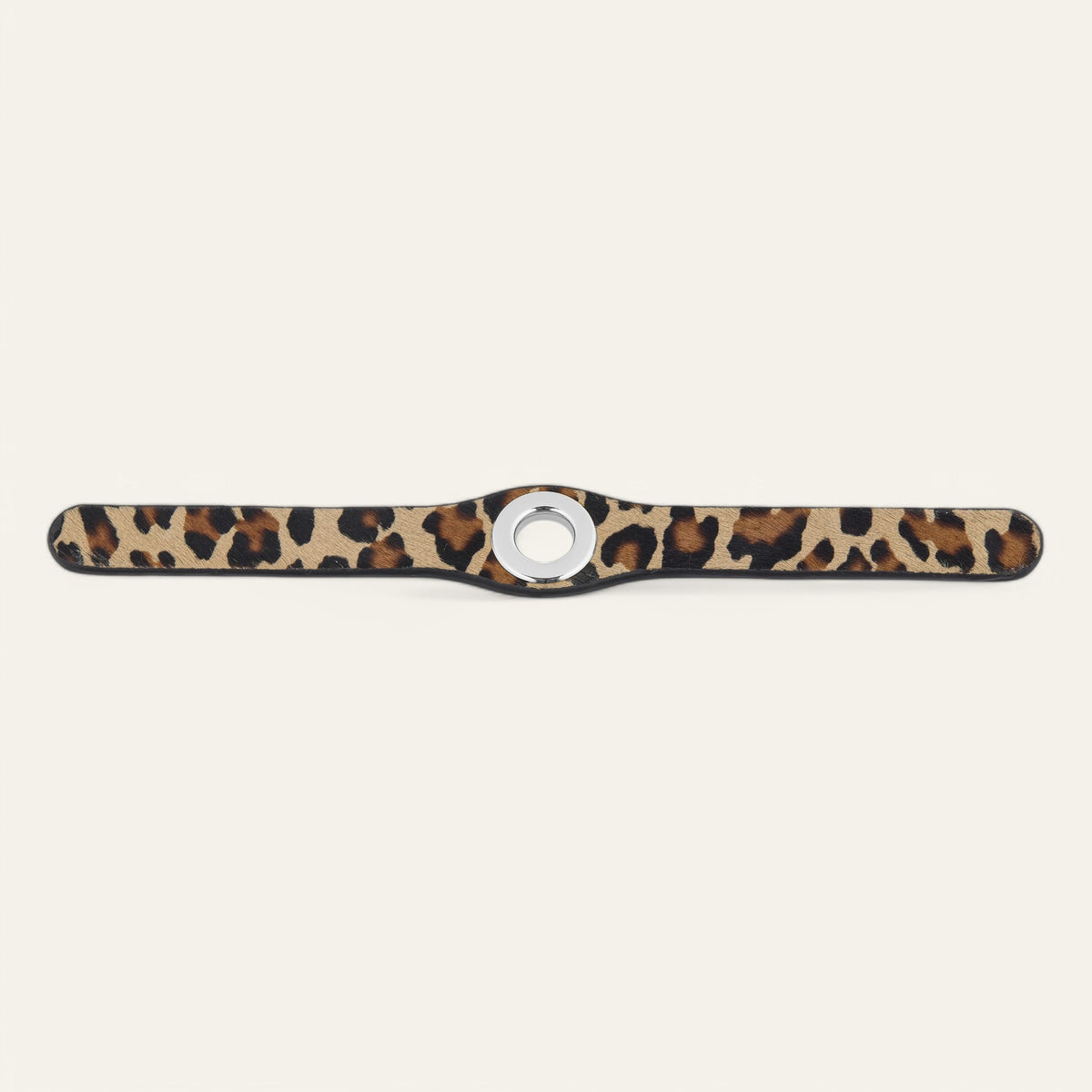 Leopard Sarah Haran Deco Strip with Silver hardware Front N13 S
