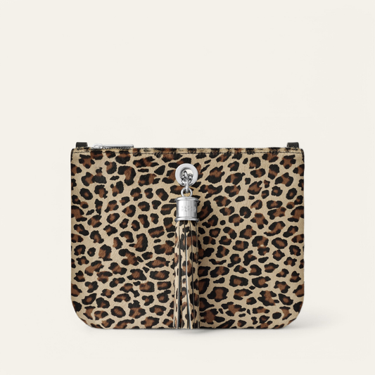 Ivy | Leopard with Silver hardware