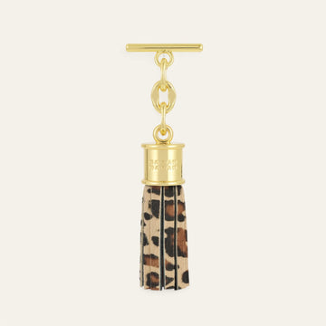 Leopard Sarah Haran Capsule Tassel Mini with Gold hardware front