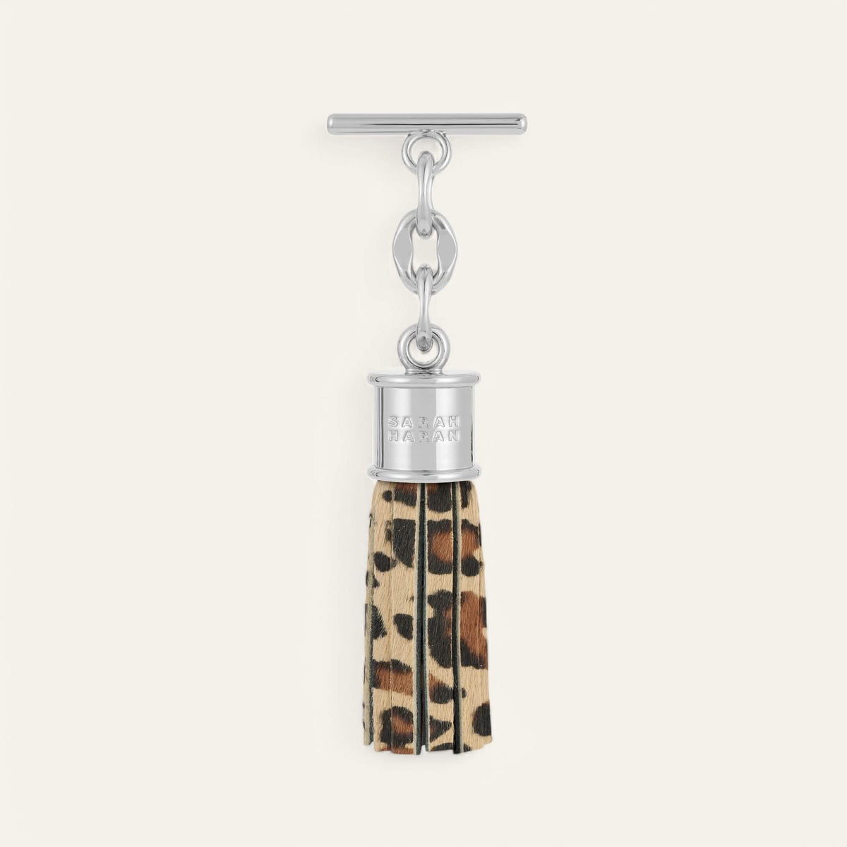 Leopard Sarah Haran Capsule Tassel Mini with Silver hardware front