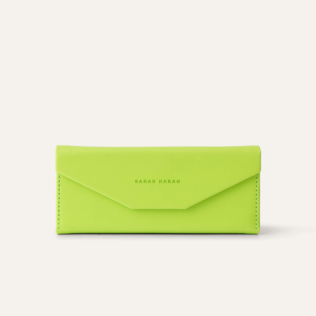 Lime Green Sarah Haran Foldable Glasses Case front
