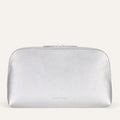 Carnation Cosmetic Bag | Soft Metallic Silver with Silver hardware (Large)