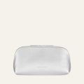 Carnation Cosmetic Bag | Soft Metallic Silver with Silver hardware (Small)