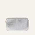 Millie Pouch | Metallic Silver with Gold hardware