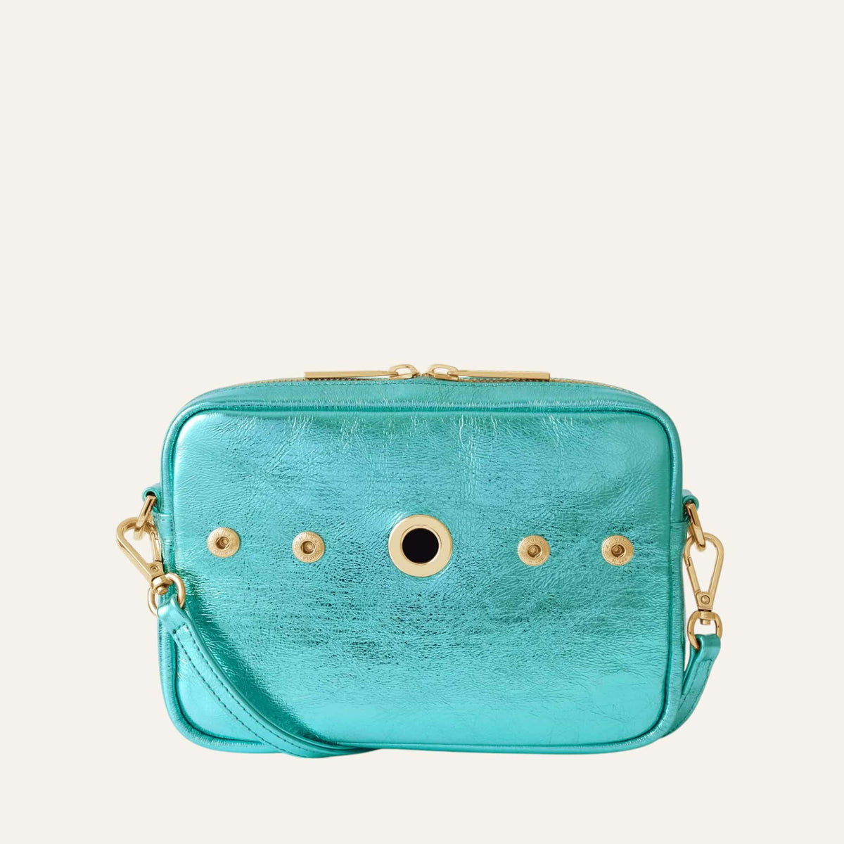 Metallic Turquoise Sarah Haran Millie Crossbody Gold Back U91 G