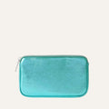 Millie Pouch | Metallic Turquoise with Silver hardware