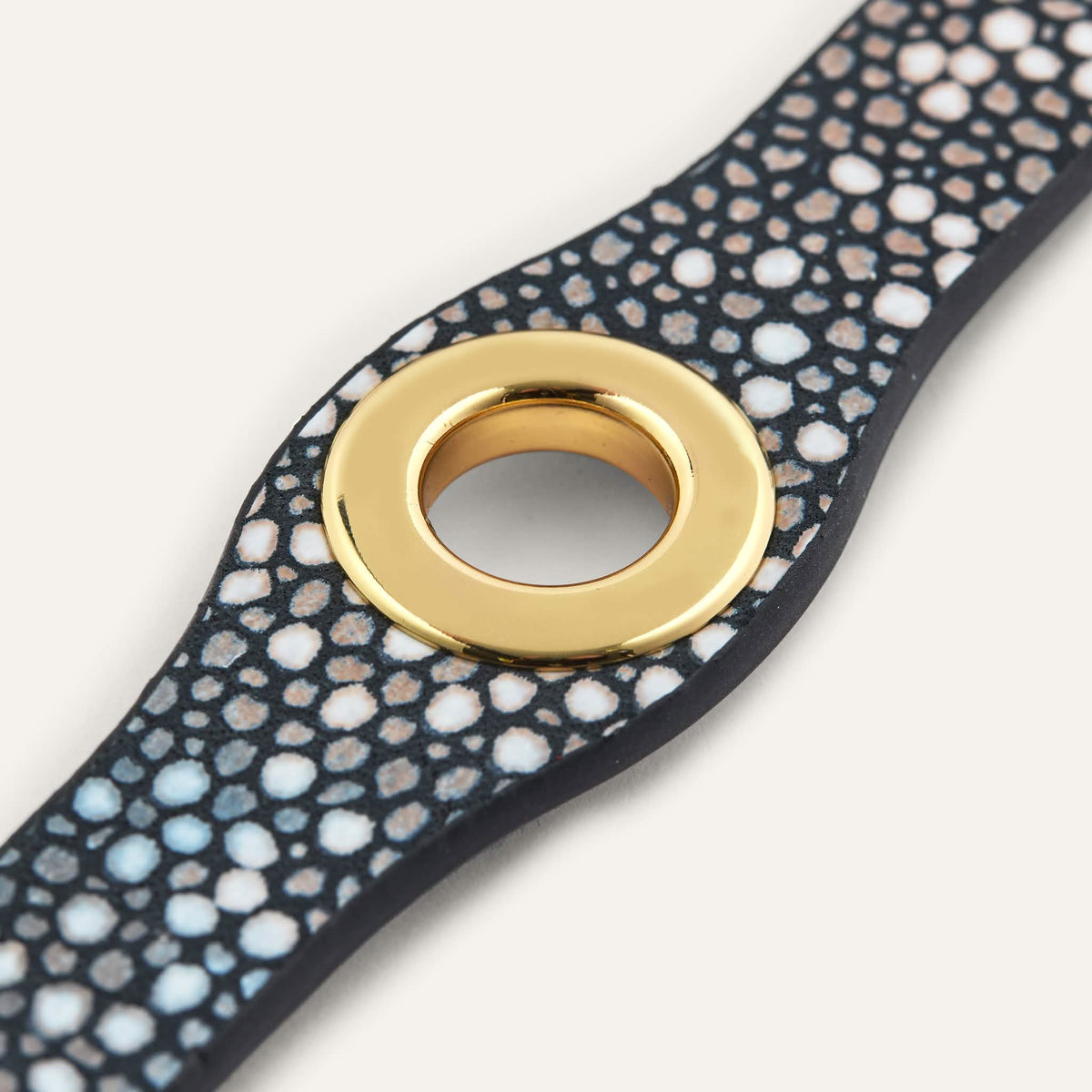 Multi Colour Shagreen Sarah Haran Deco Popper with Gold hardware