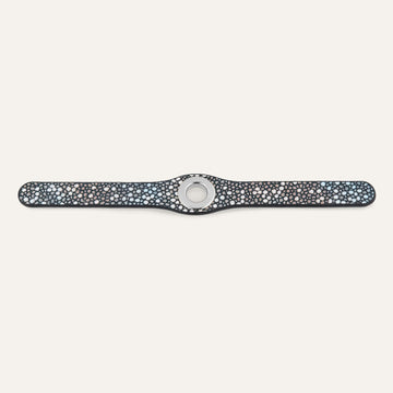 Multi Colour Shagreen Sarah Haran Deco Popper with Silver hardware front