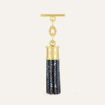 Multi Shagreen Sarah Haran Mini Capsule Tassel Gold