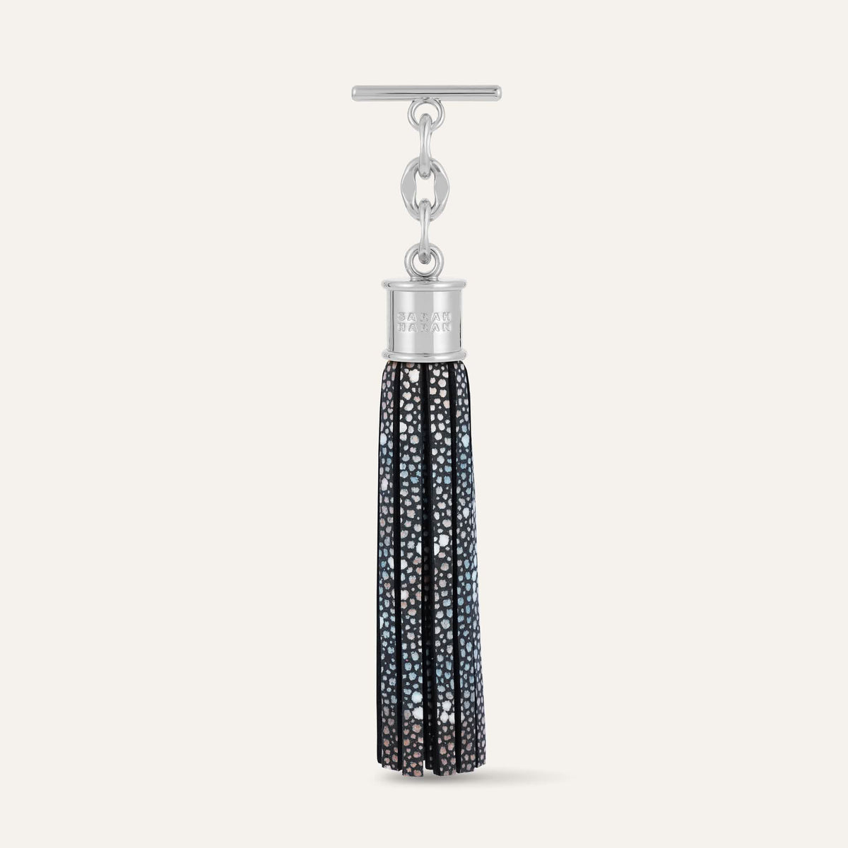 Multi Colour Shagreen Sarah Haran Capsule Tassel with Silver hardware front
