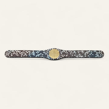 Multi Colour Shagreen Sarah Haran Deco Logo with Gold hardware front