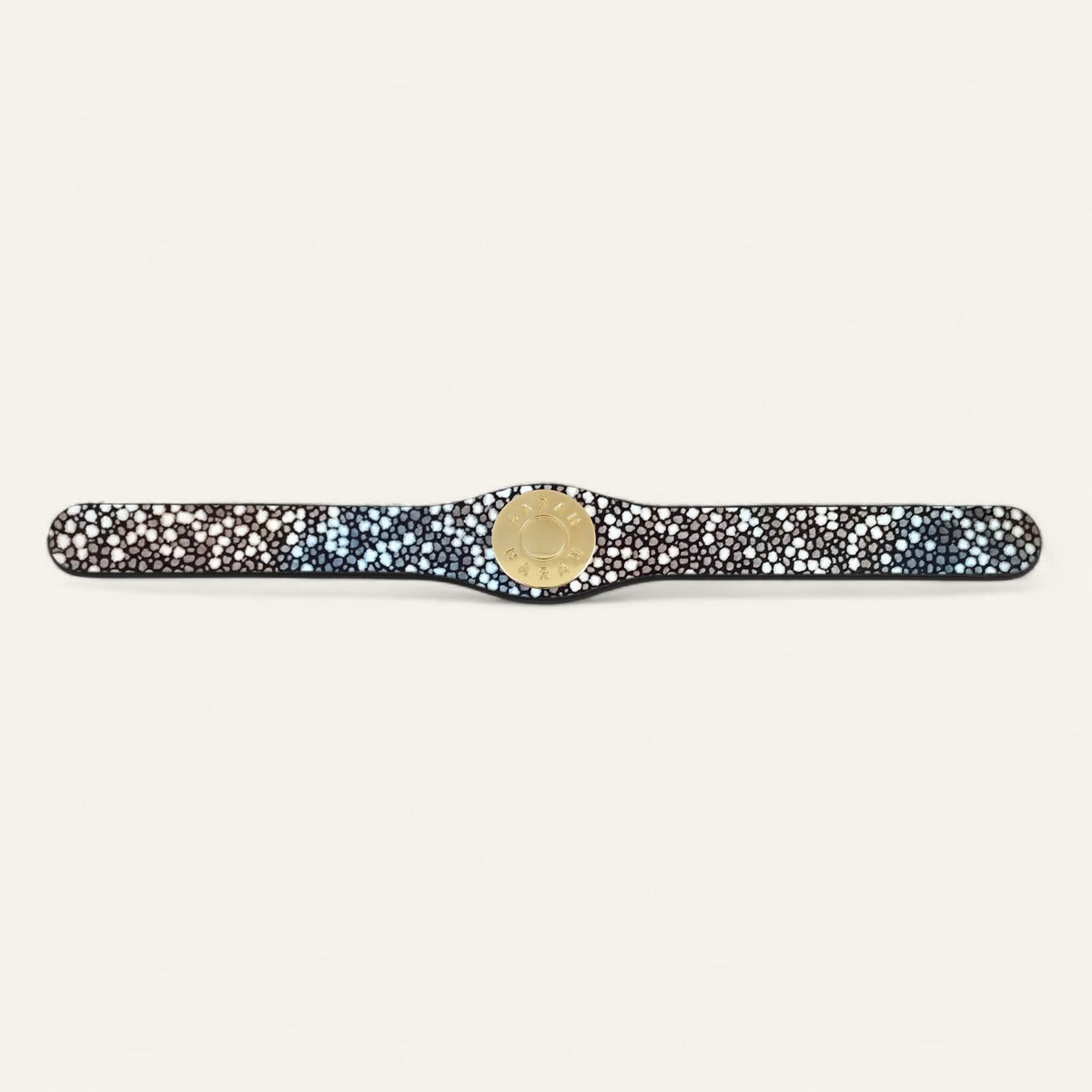 Multi Colour Shagreen Sarah Haran Deco Logo with Gold hardware front