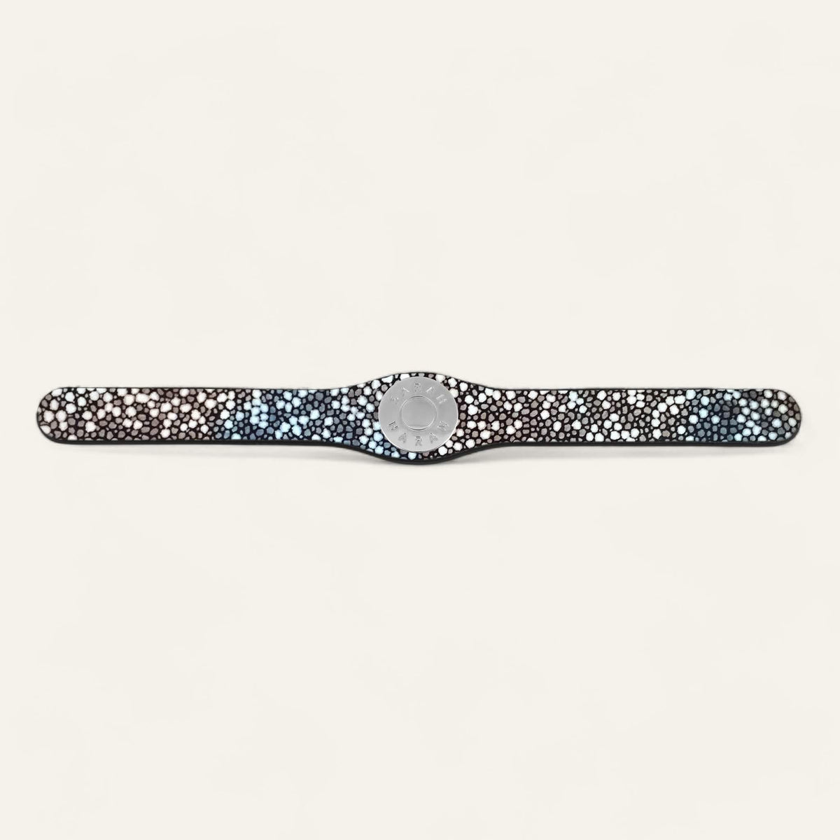 Multi Colour Shagreen Sarah Haran Deco Logo with Silver hardware front