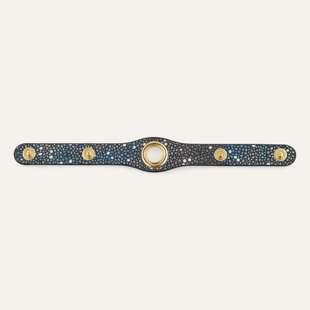 Multi Colour Shagreen Sarah Haran Deco Stud with Gold hardware back