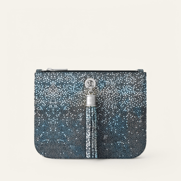 Ivy Clutch Bag | Multi Colour Shagreen with Silver hardware