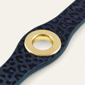 Deco Stud | Navy Leopard with Gold hardware