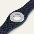 Deco Stud | Navy Leopard with Silver hardware