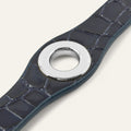 Deco Stud | Navy Patent Croc with Silver hardware