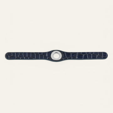 Deco Classic | Navy Patent Croc with Silver hardware