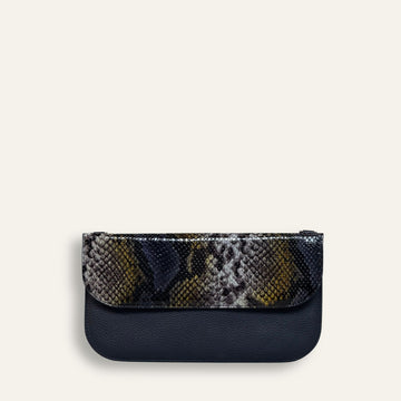 Preloved Violet | Navy Yellow Exotic with Silver hardware