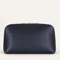 Carnation Cosmetic Bag | Navy with Gold hardware (Large)