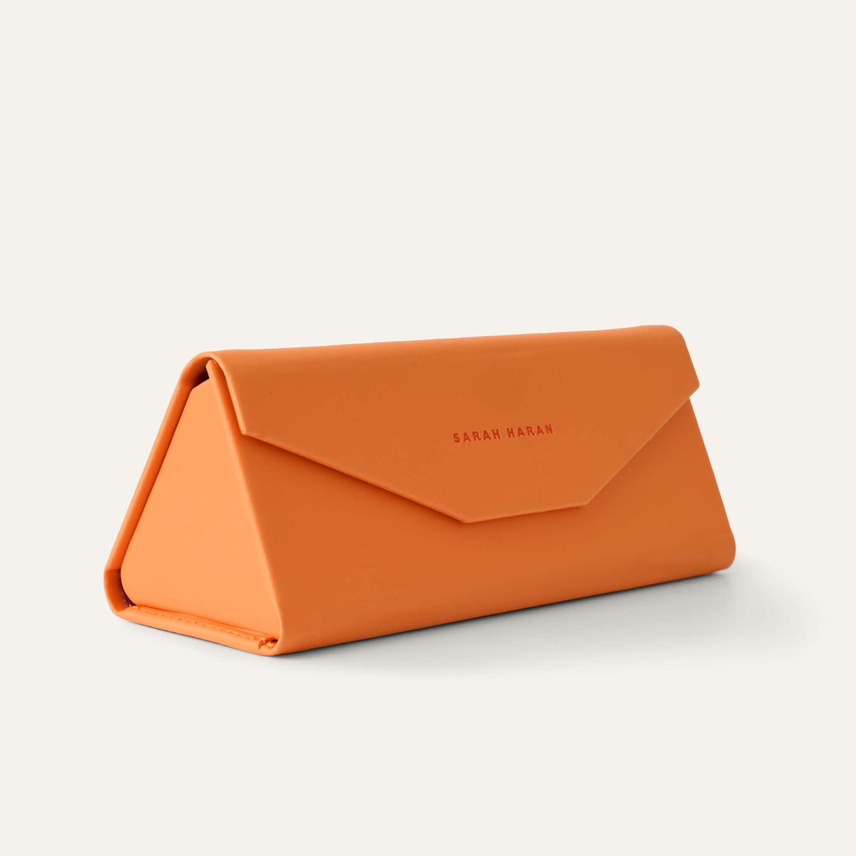 Neon Orange Sarah Haran Foldable Glasses Case side