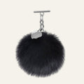 Pompom Tassel | Black with Silver hardware