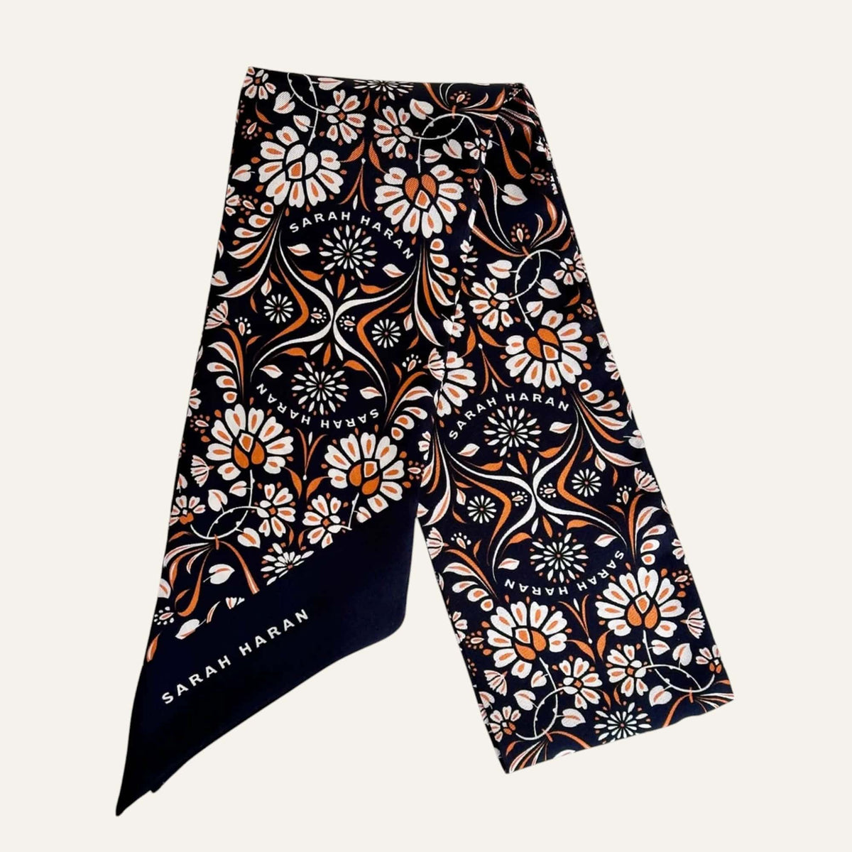 Orange Daisy Sarah Haran Silk Scarf Full