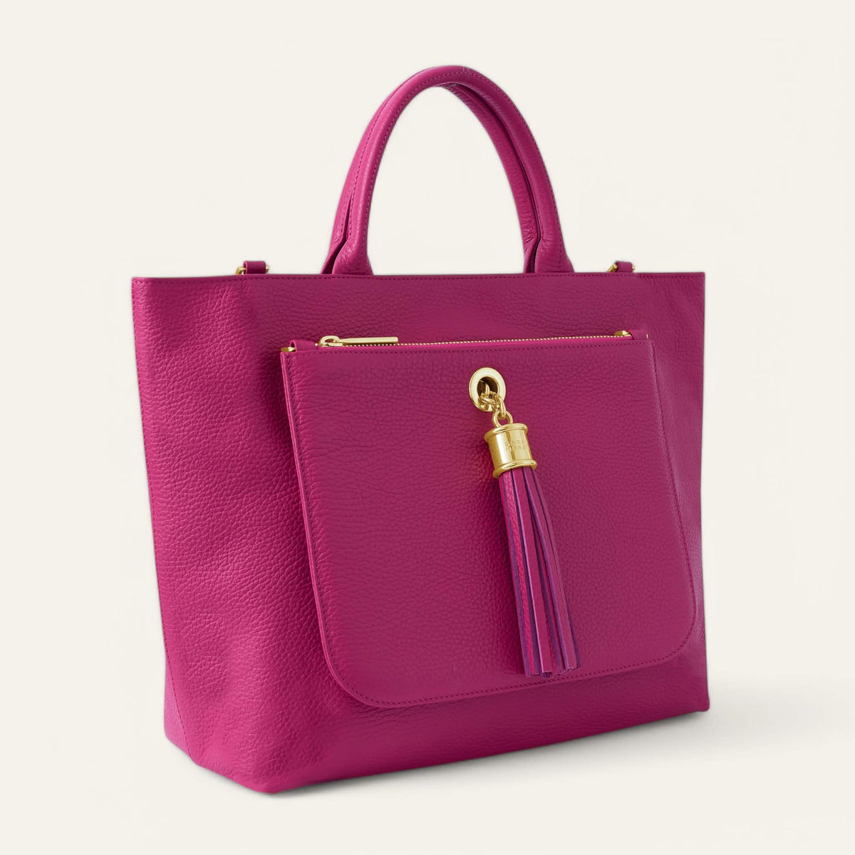 Orchid Sarah Haran Dahlia Tote with Gold hardware side open