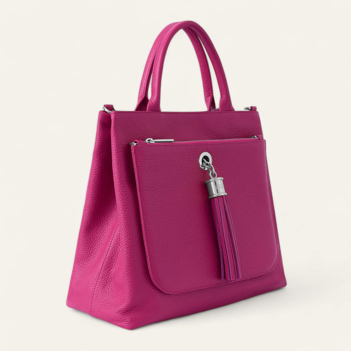 Orchid Sarah Haran Dahlia Tote with Silver hardware side