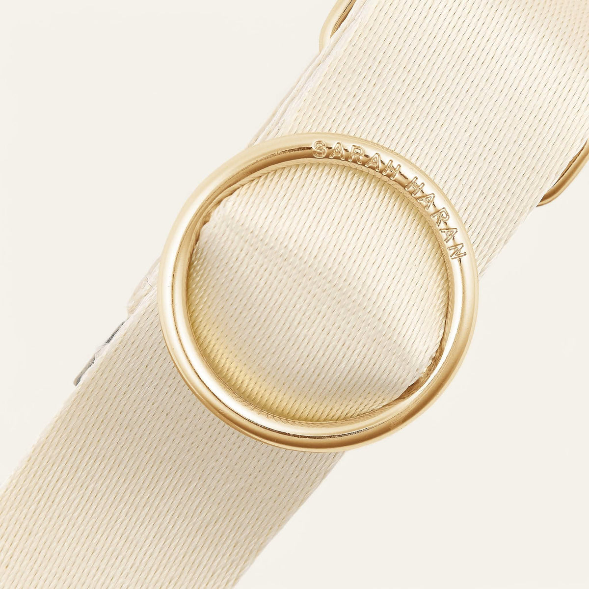 Oyster Sarah Haran River Strap with Gold hardware closeup
