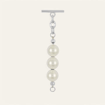 Pearl Sarah Haran Beaded Tassel with Silver hardware