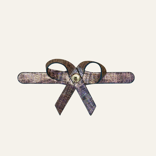 Petite Bow Mini | Metallic Bronze with Gold hardware