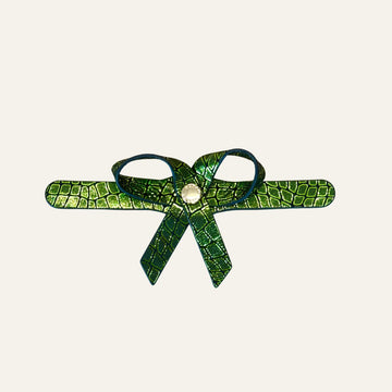Petite Bow Mini | Wicked Croc with Gold hardware