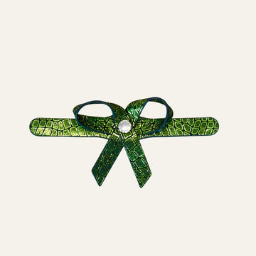 Petite Bow Mini | Wicked Croc with Silver hardware