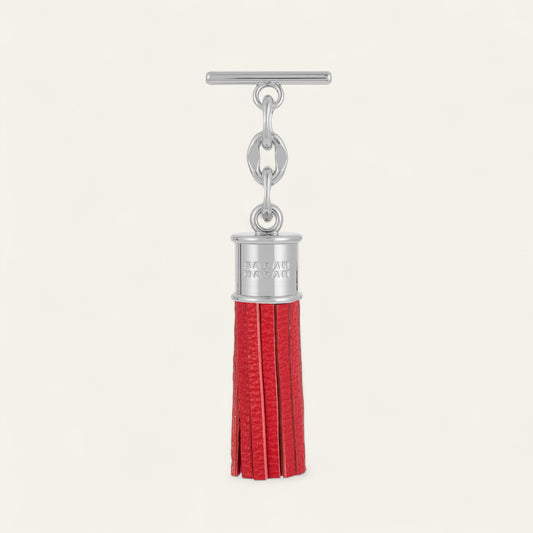 Capsule Tassel Mini | Pillarbox Red with Silver hardware
