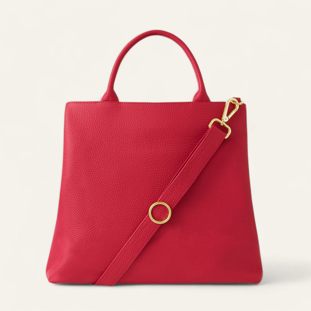 Pillarbox Red Sarah Haran Dahlia Tote with Gold hardware back